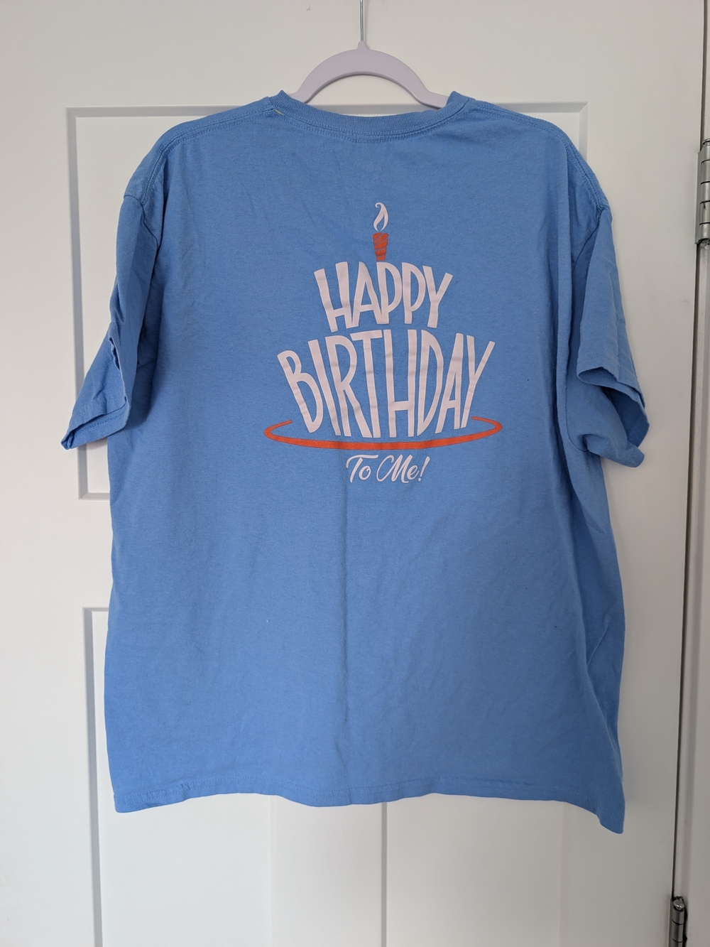 Gildan Light Blue "Happy Birthday" Graphic Tee Size XL